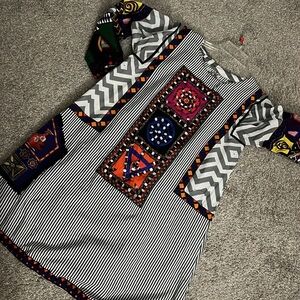 Pakistani shirt with mirror work.